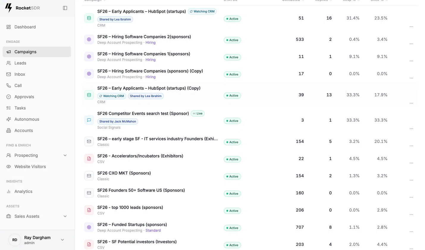 STEP SF26 campaigns in RocketSDR