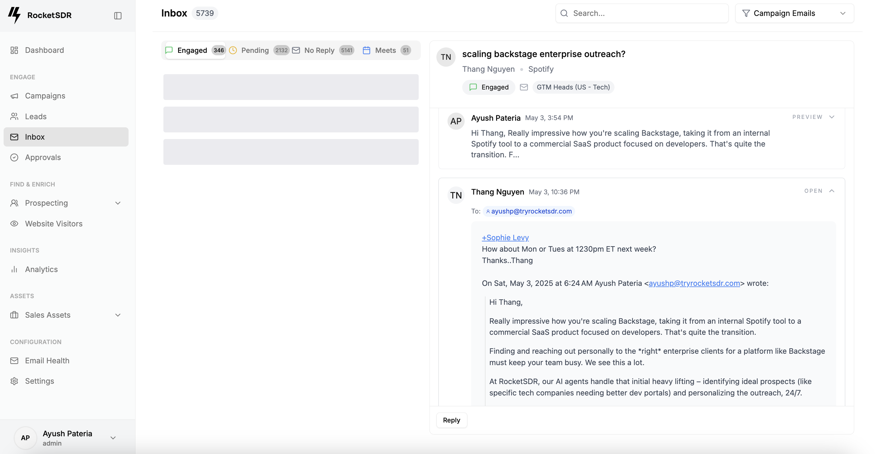 Meeting booked — Spotify prospect replies